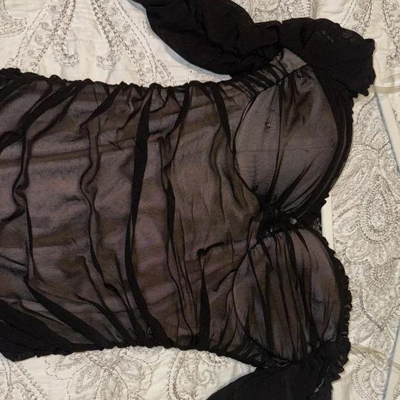 Windsor Black Ruched Mini Dress - Picture 5 of 5